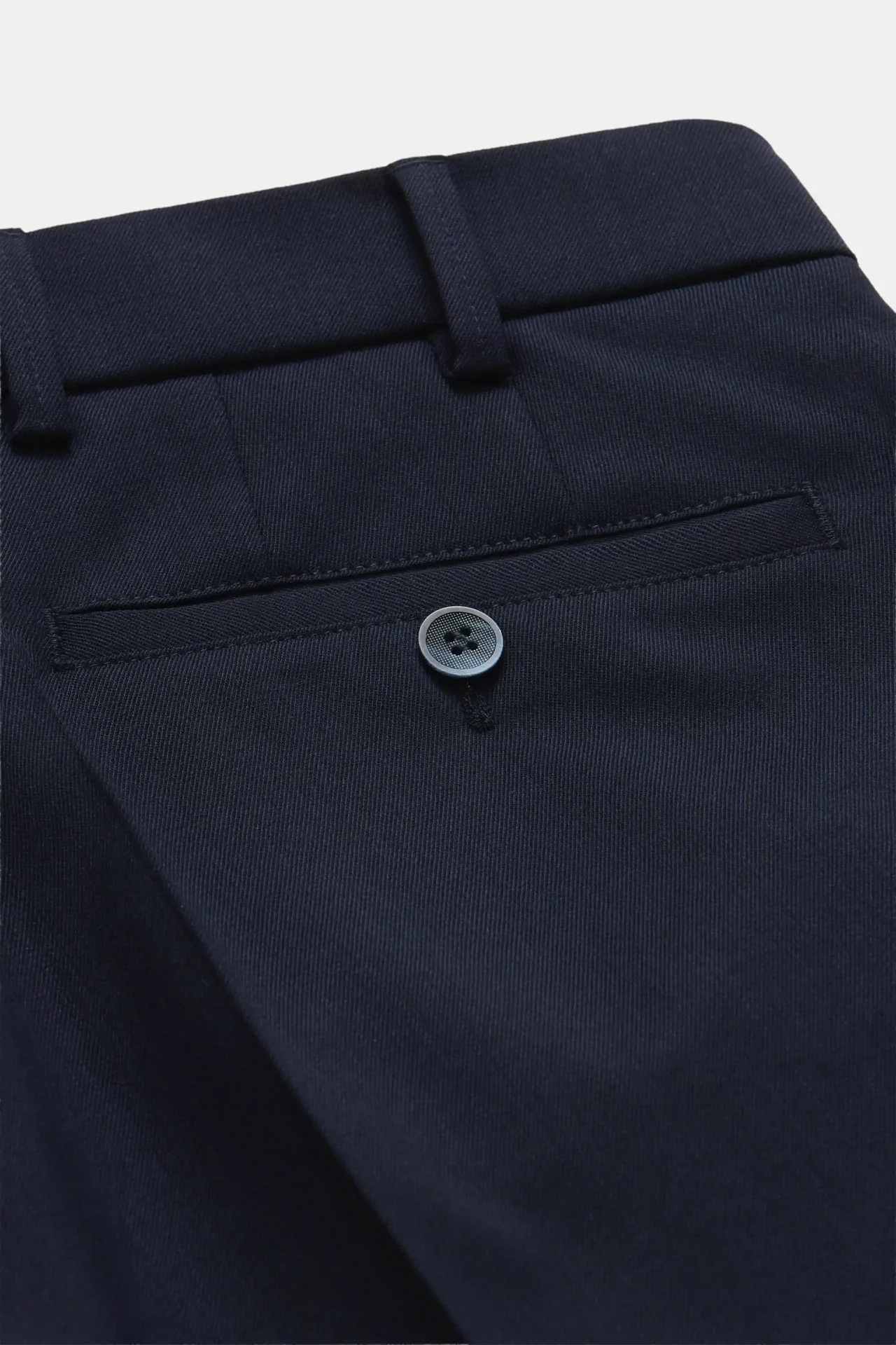 Blå (navy) maskintvättbara ullbyxor i Teflon Twill och normal passform (Meyer / Roma) - 6