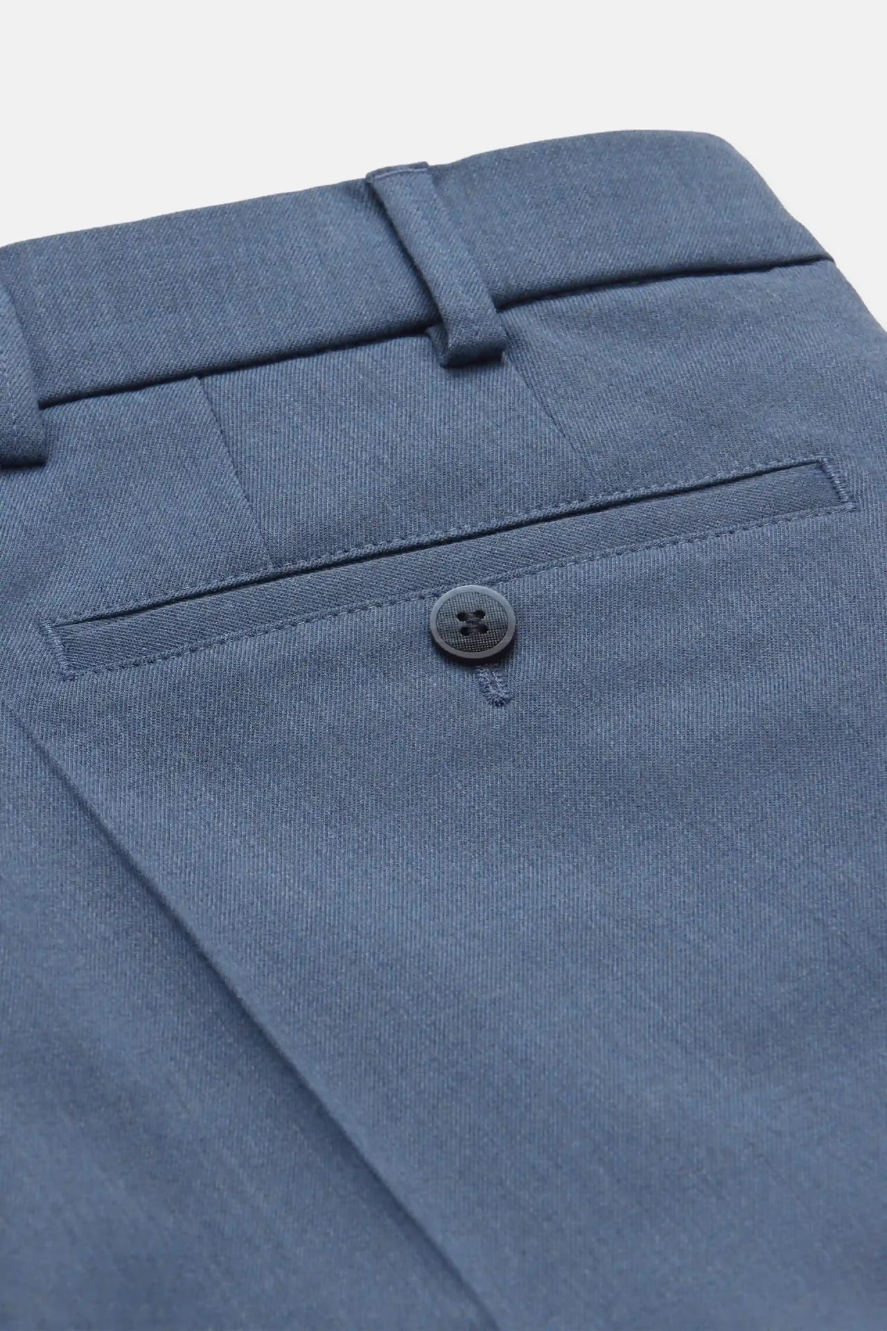 Blå (blue) maskintvättbara ullbyxor i Teflon Twill och normal passform (Meyer / Roma) - 6