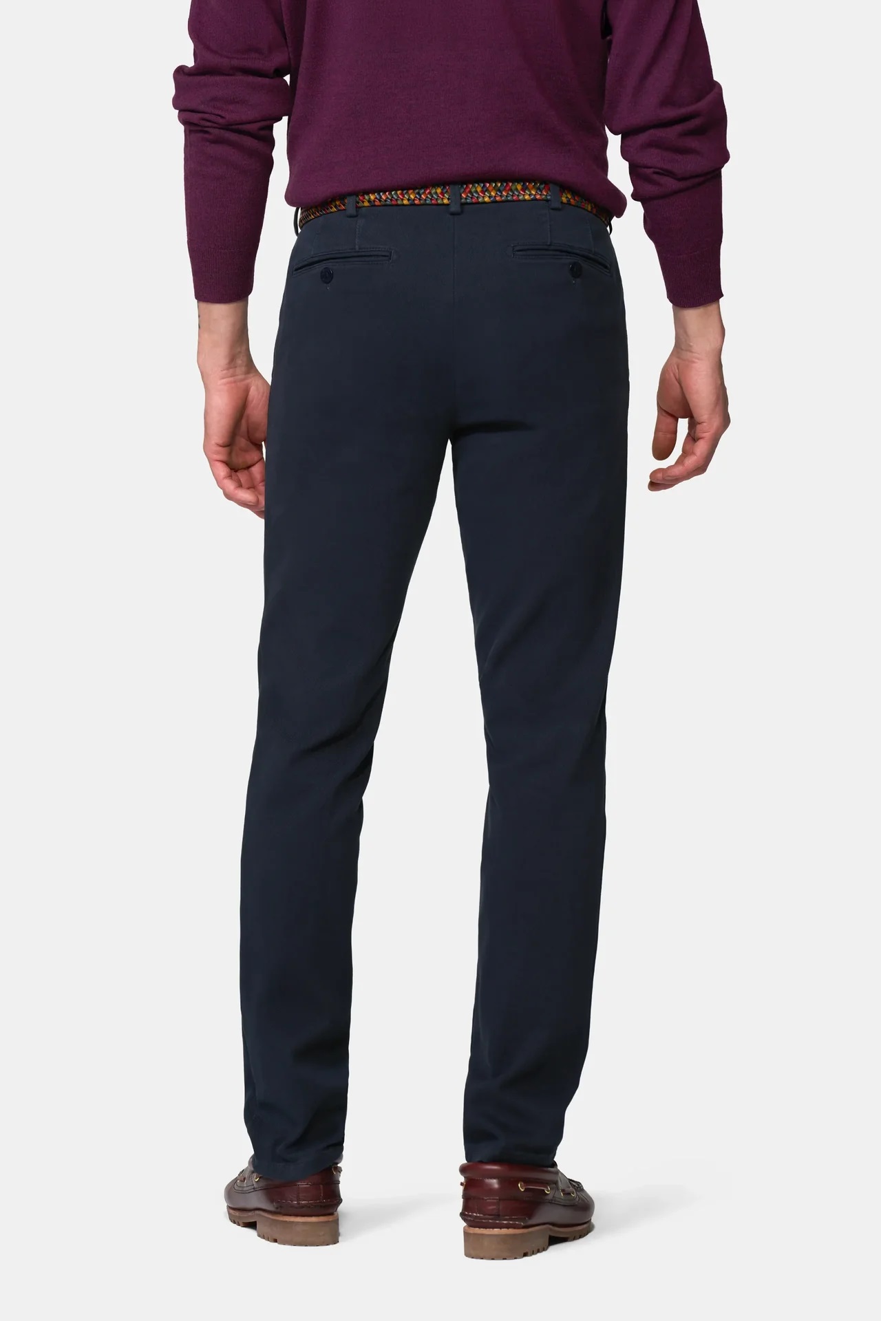 Blå (navy) chinos i Cosy Twill, och modern passform (Meyer / Bonn) - 2