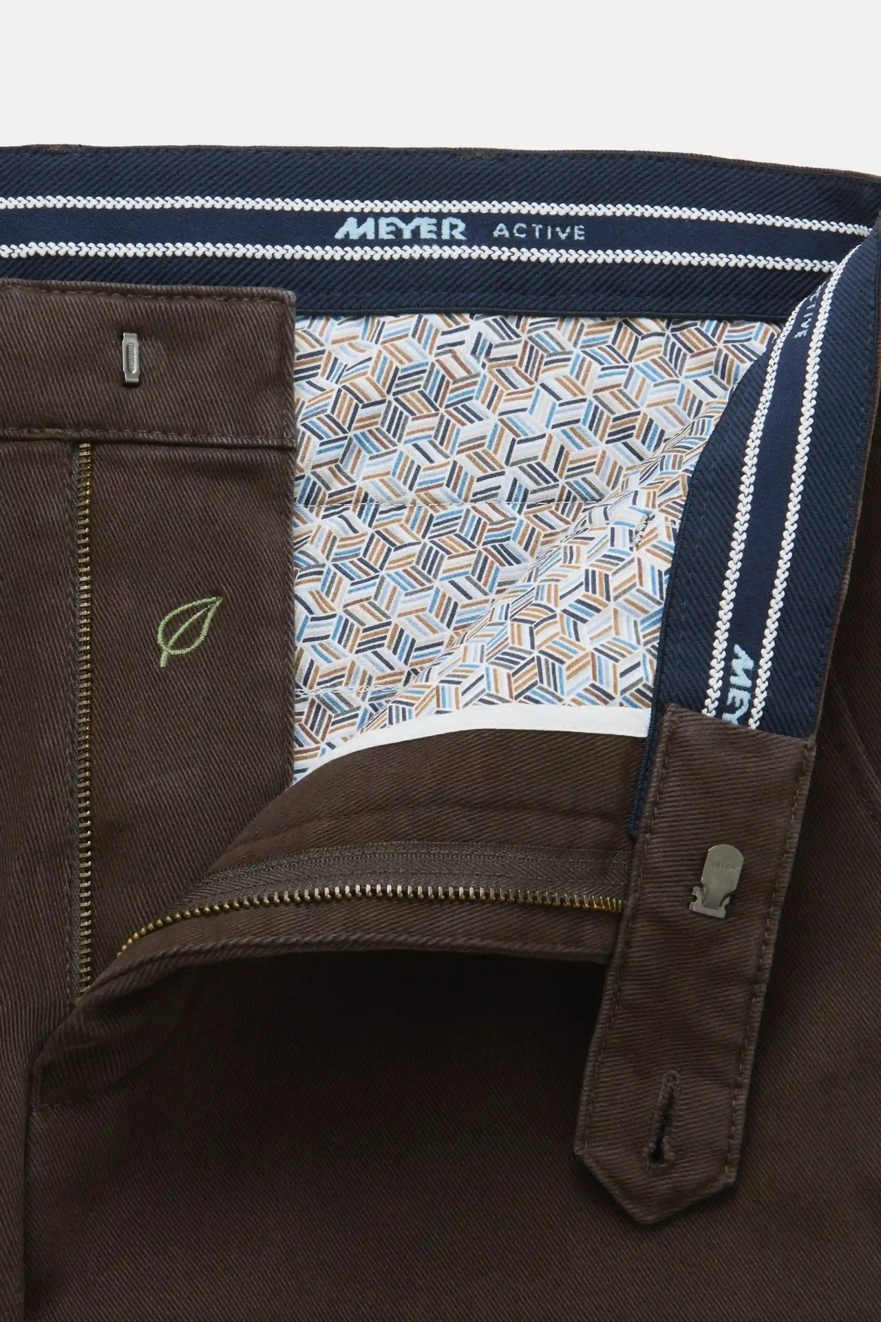 Bruna (brown) chinos i Cosy Twill, och modern passform (Meyer / Bonn) - 5