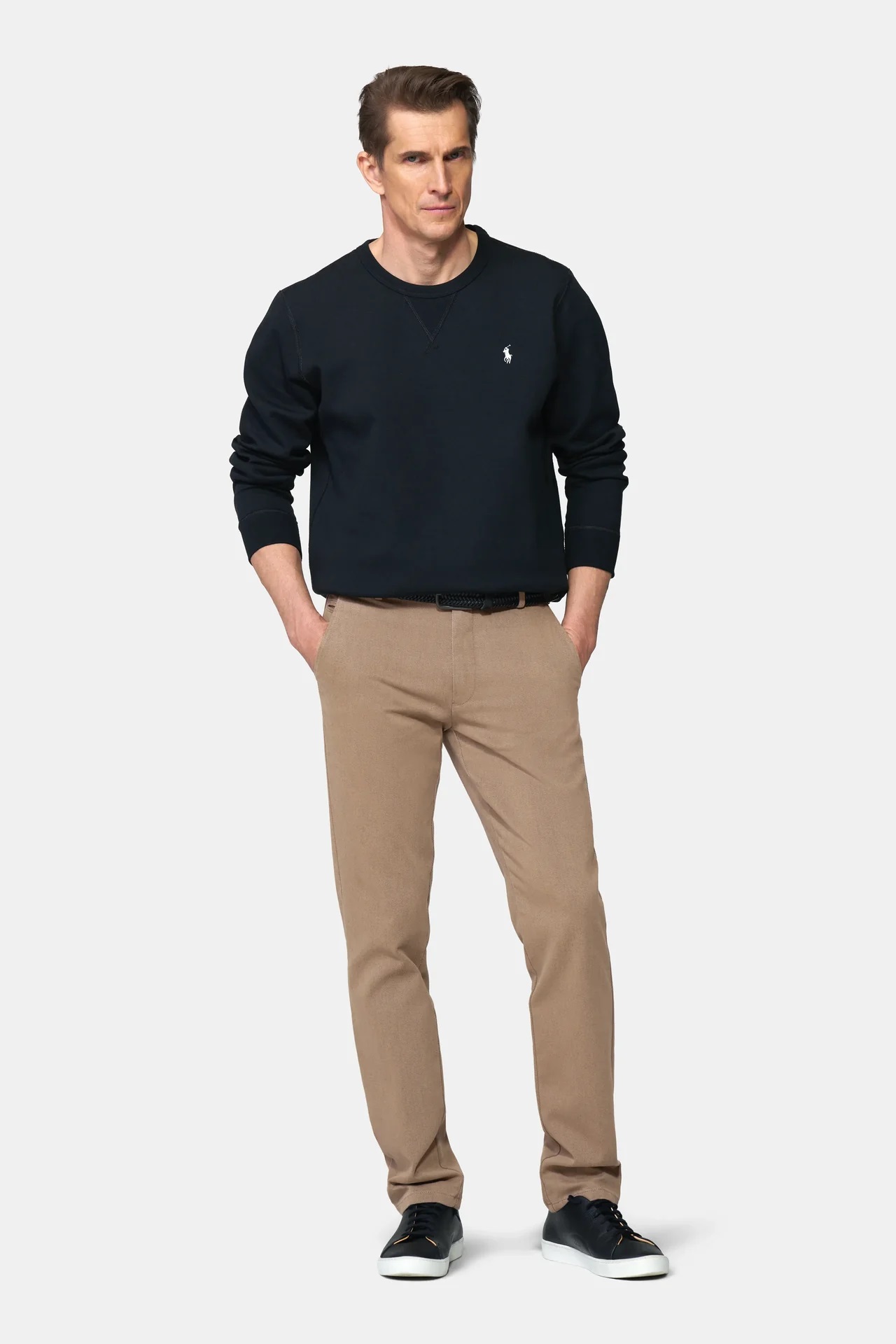 Bruna (mud) chinos i Cosy Twill, och modern passform (Meyer / Bonn) - 3