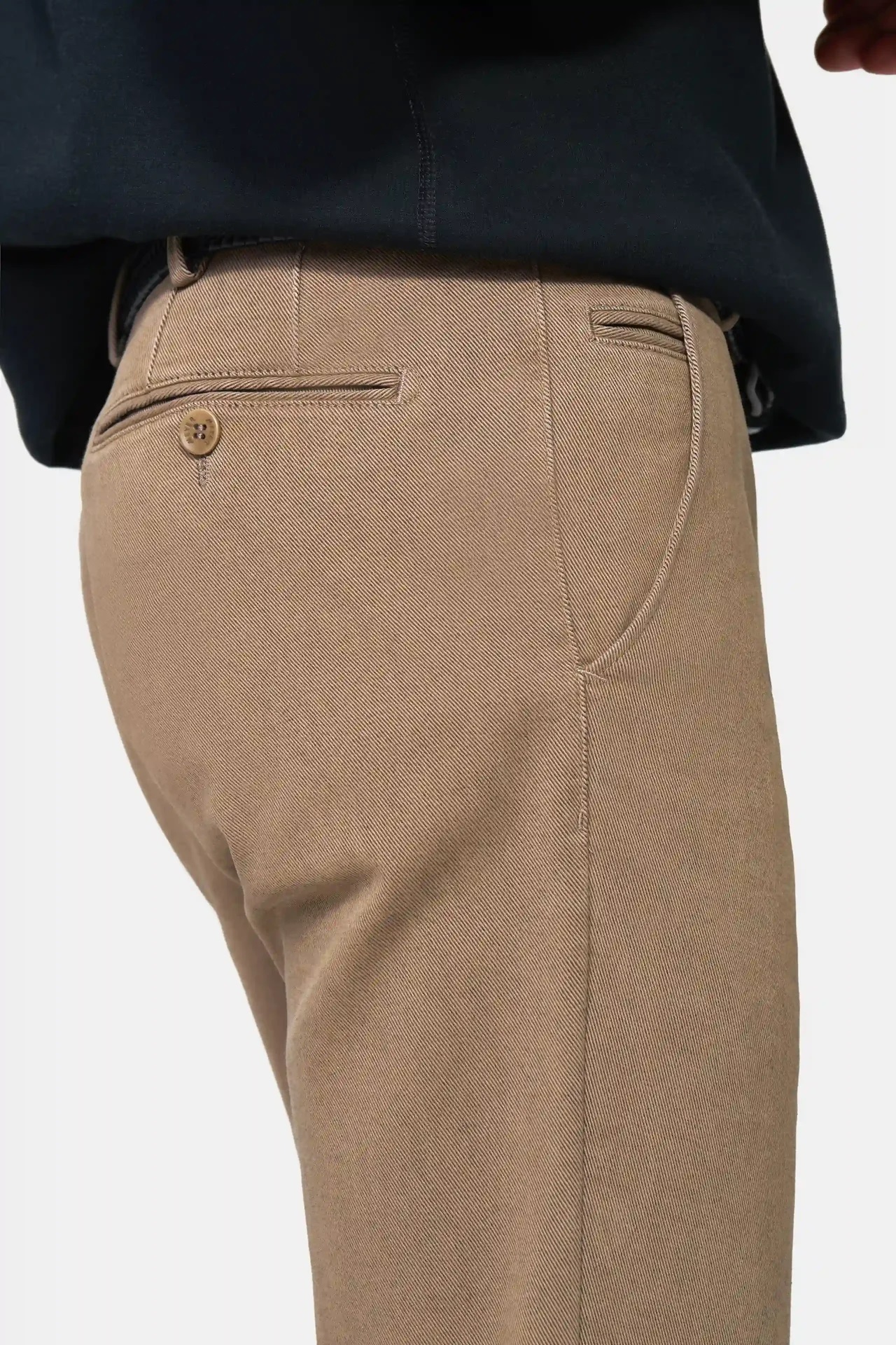 Bruna (mud) chinos i Cosy Twill, och modern passform (Meyer / Bonn) - 4