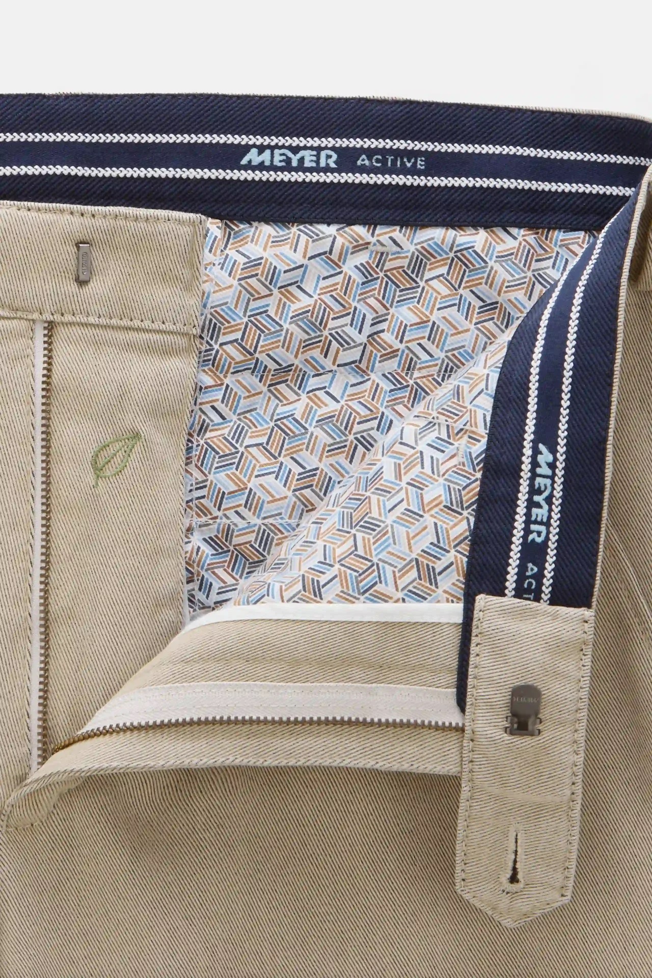 Beige chinos i Cosy Twill, och modern passform (Meyer / Bonn) - 5