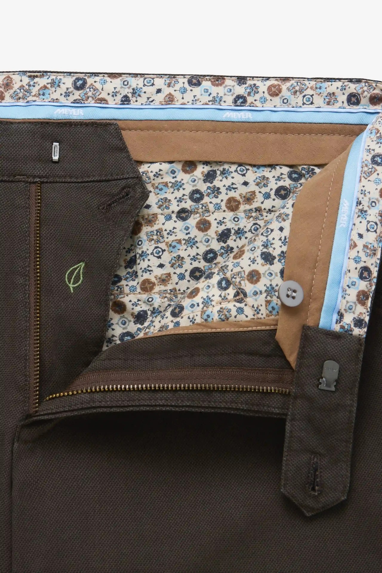 Gröna (olive) chinos med Micro Fantasy i modern passform (Meyer / Chicago) - 5