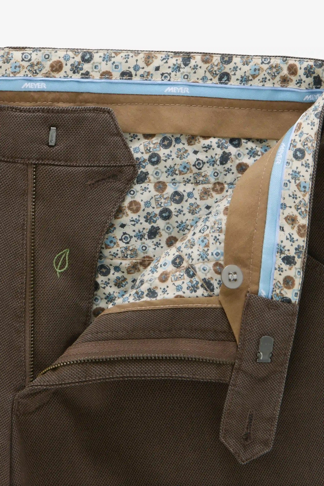 Gråbruna (stone) chinos med Micro Fantasy i modern passform (Meyer / Chicago) - 5