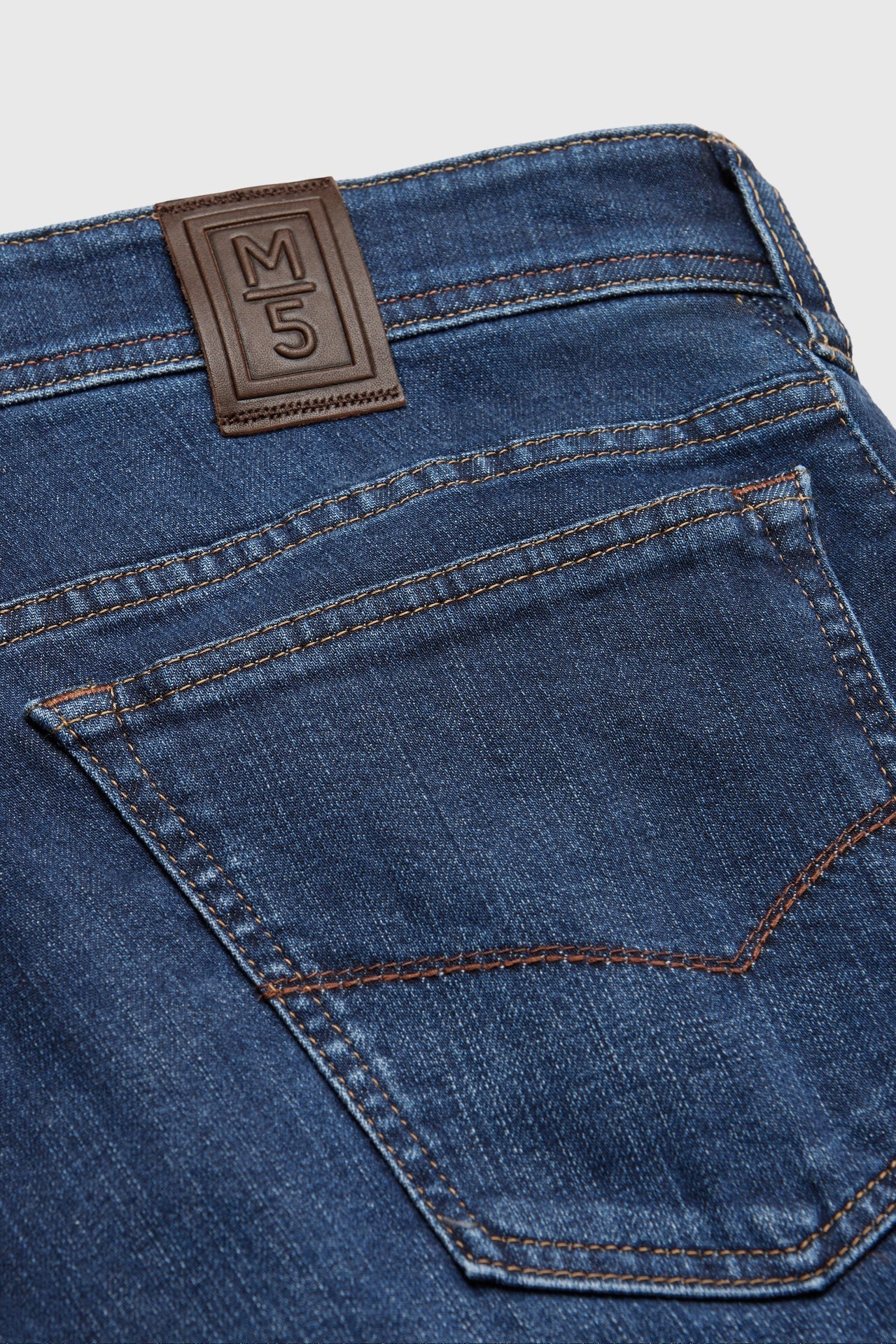 Blå (blue stone) stentvättade jeans i Stretch & modern passform (Meyer / M5) - 6