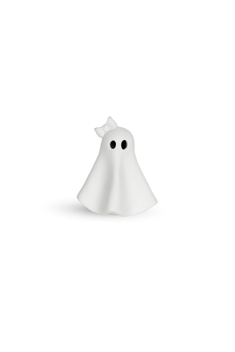 Sofie Spöke med rosett i vit keramik 8x9 cm | Halloween - 4