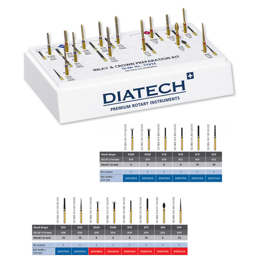 Diatech® Inlay & Crown Preparation Kit, 14st