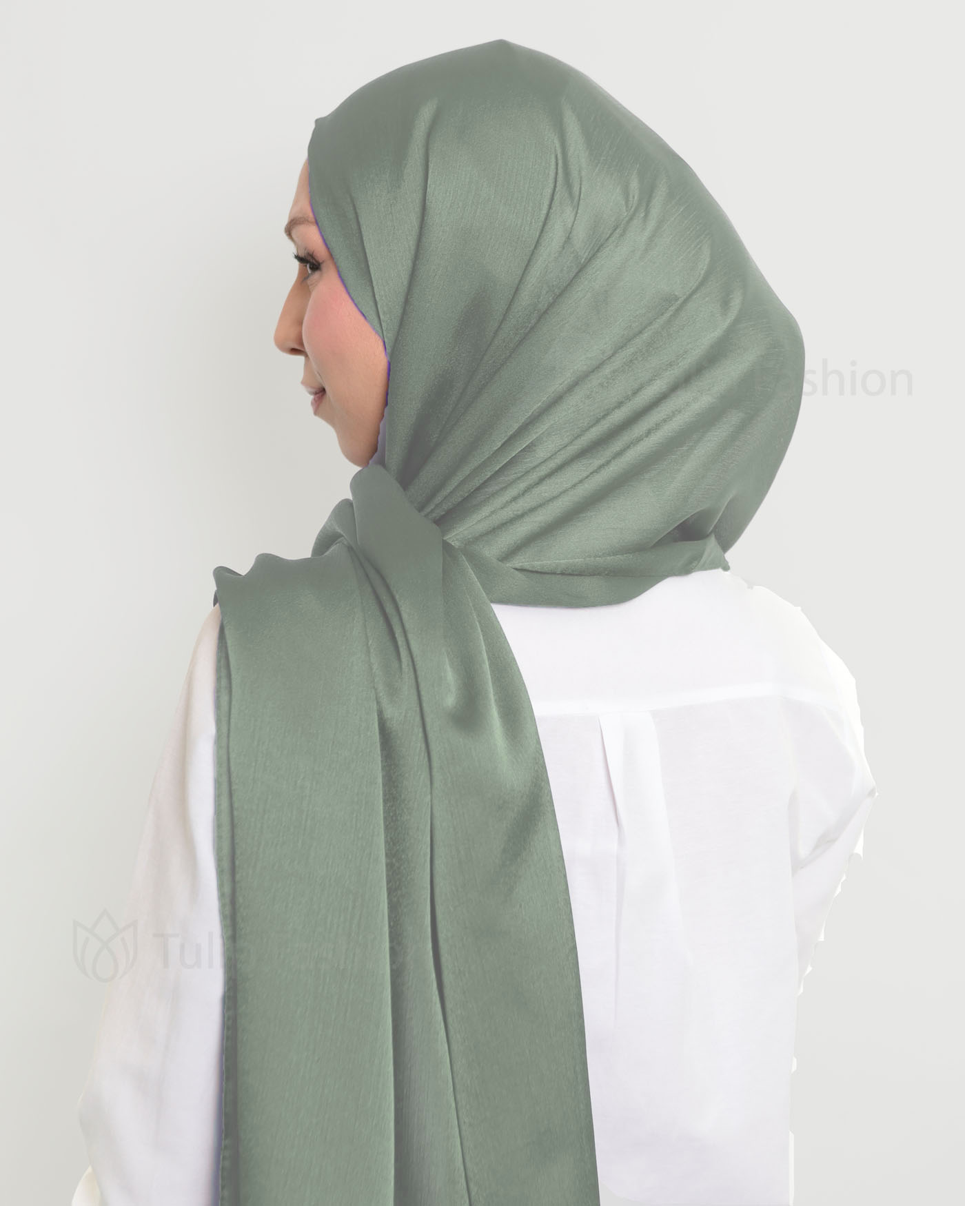 Hijab - Metallic Satin - Pistachio Green