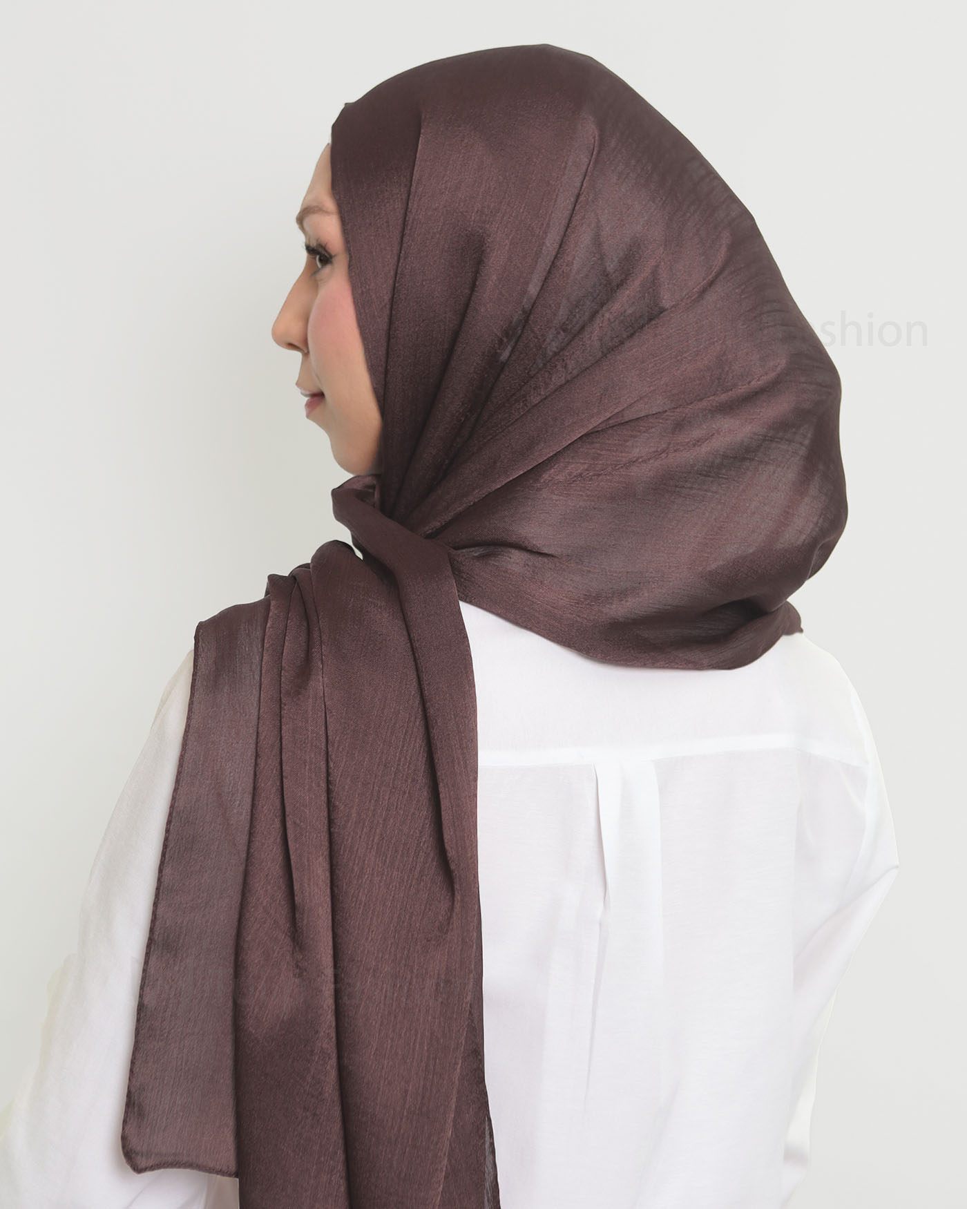 Hijab - Metallic Satin - Brown