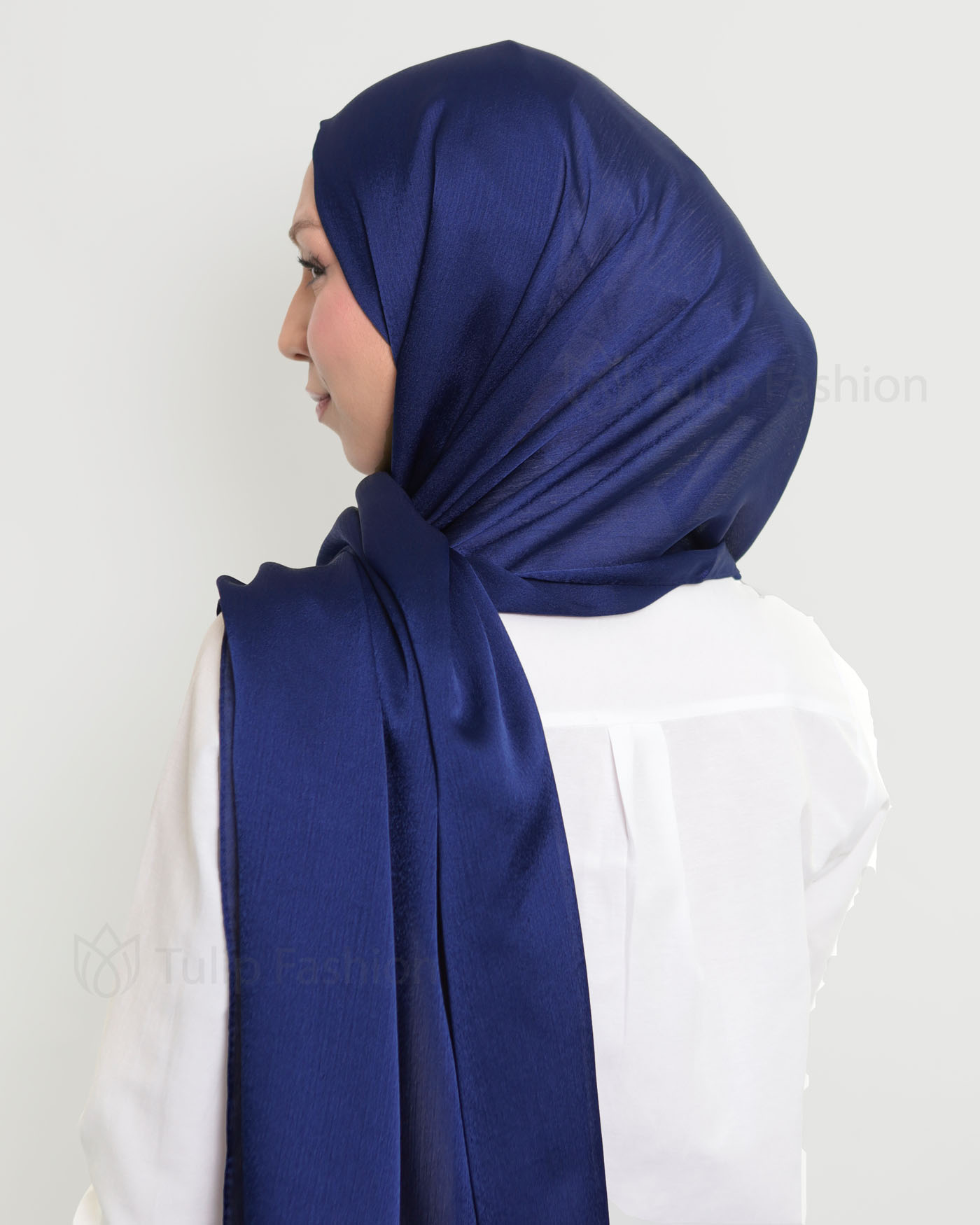 Hijab - Metallic Satin - Midnight Blue