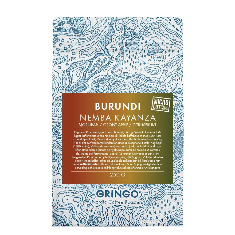 Gringo Nordic - Burundi Nemba Kayanza - Mellanrostade kaffebönor - 250g