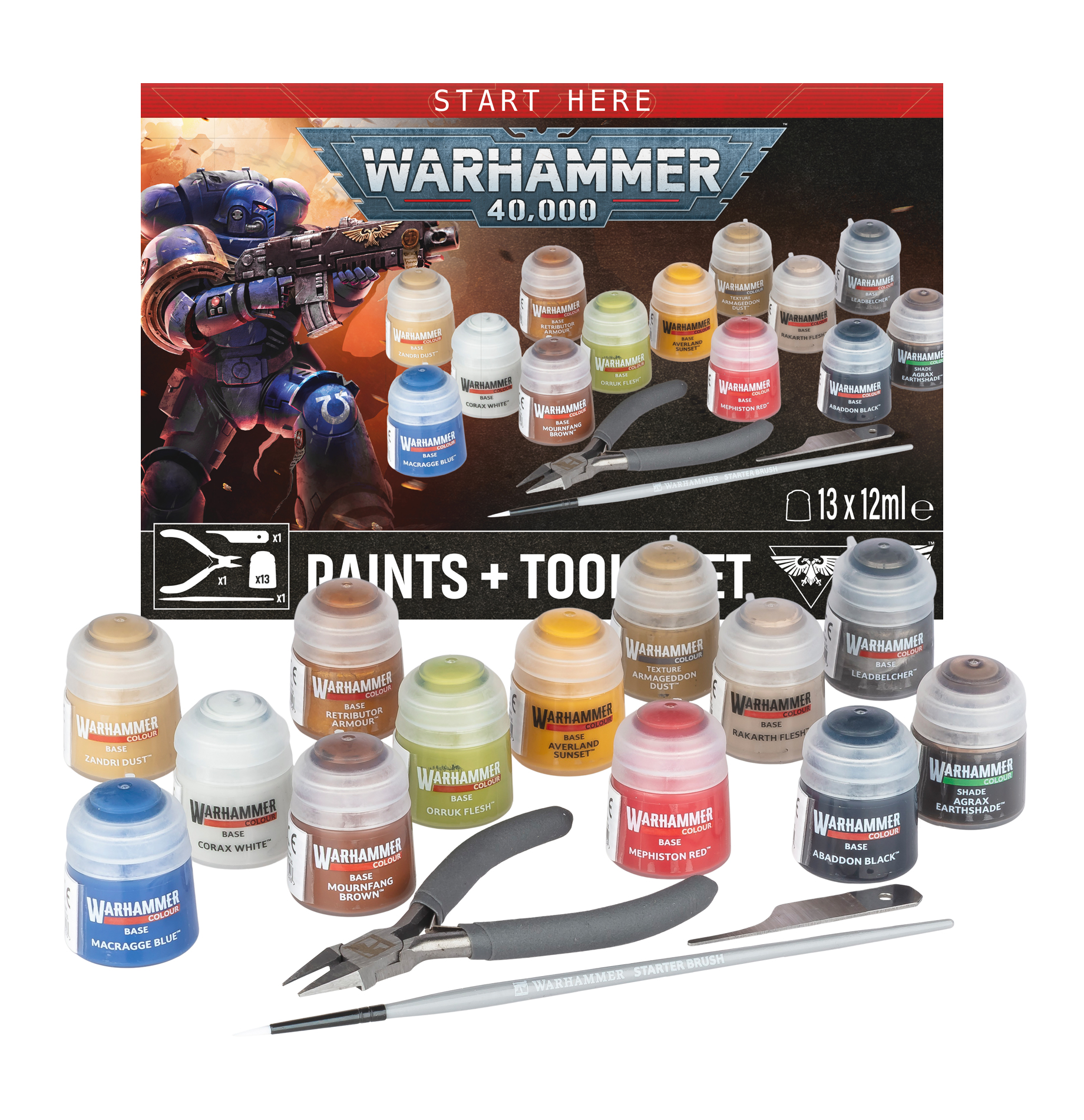Warhammer 60-12 Paint and Tools Set 11th edition