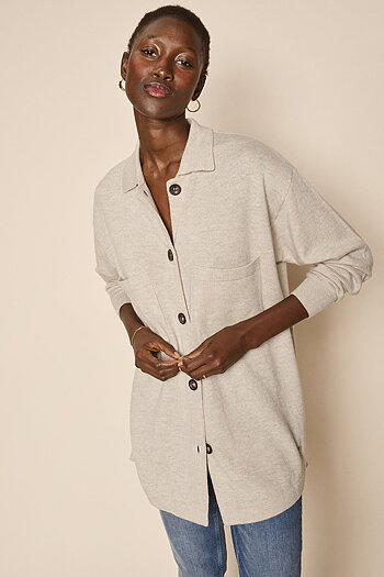MMElowen Knit Cardigan Feather Gray