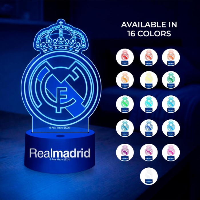 Real Madrid 3D-lampa med fjärrkontroll och 16 färger - 2