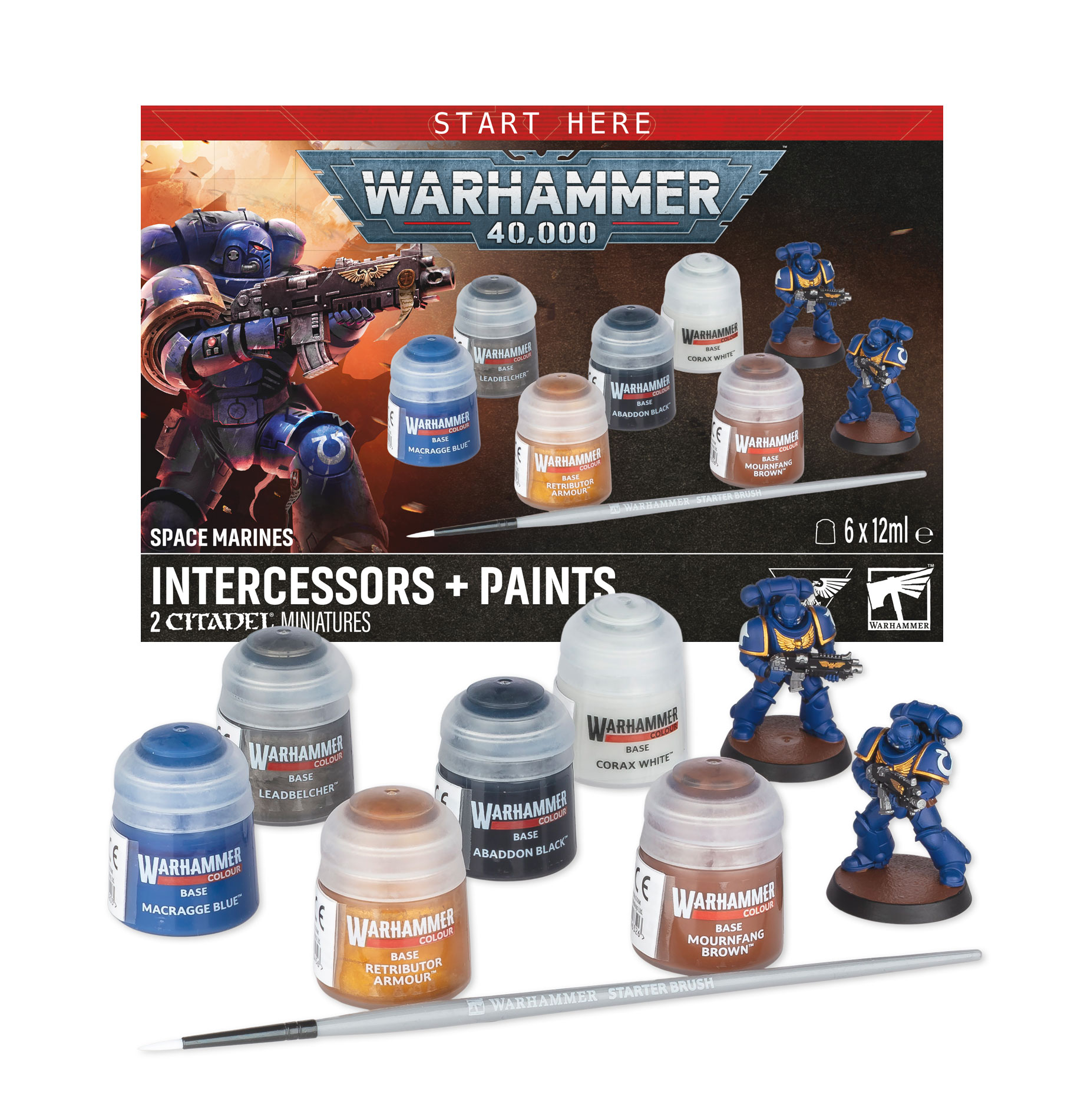 Warhammer 60-11 Space Marines: Intercessors + Paints 11th edition