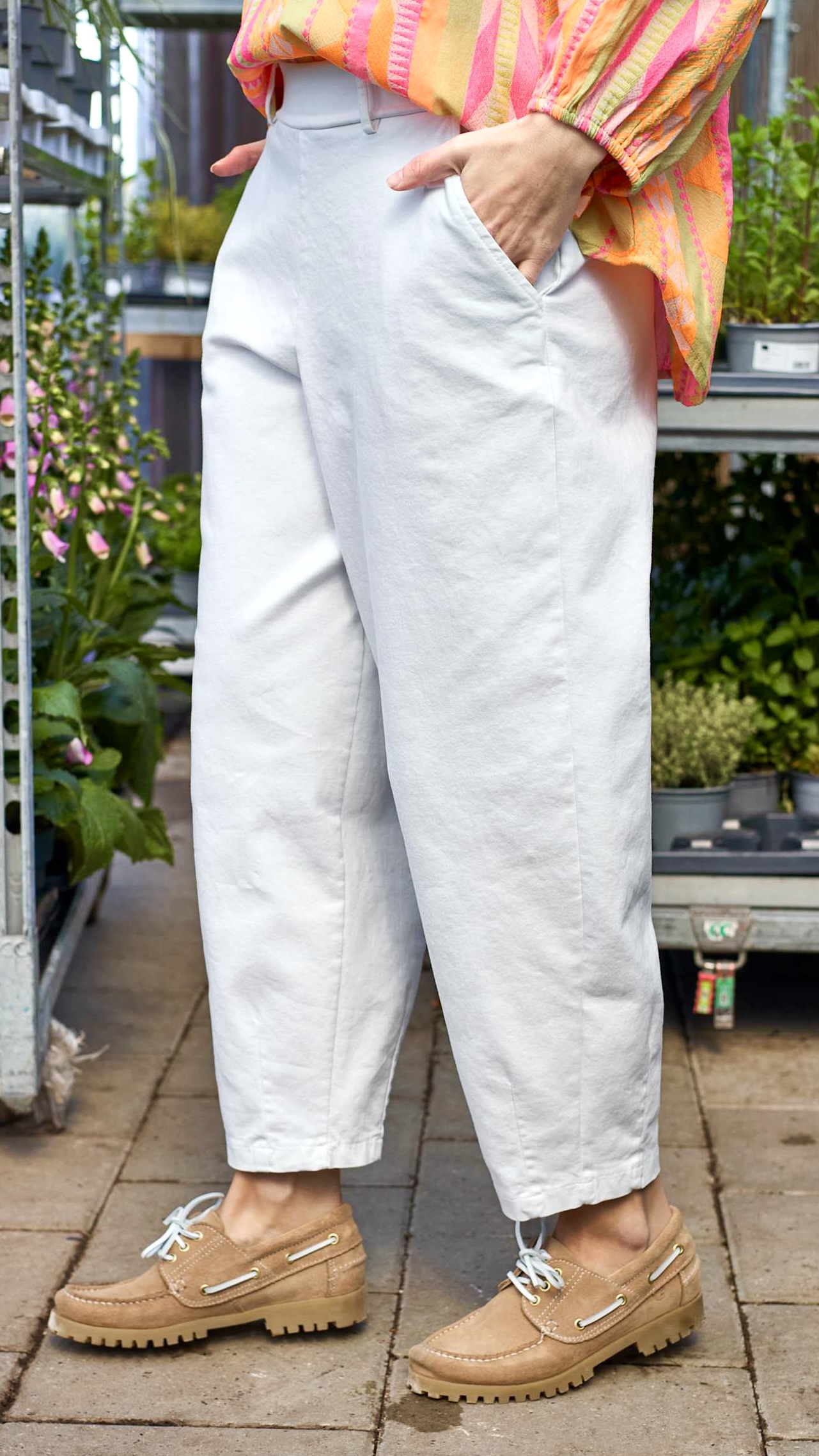 Denice barrel pants - White