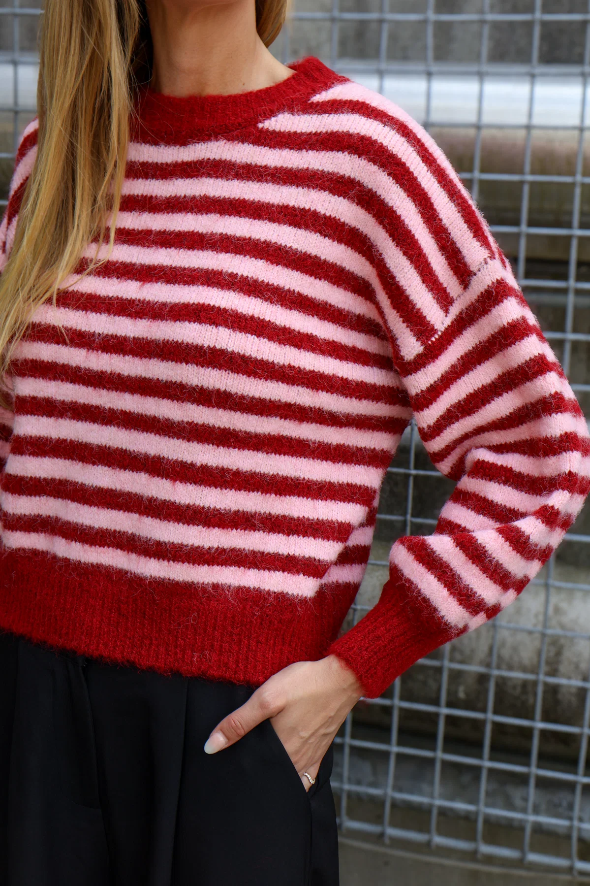 A-View - Else Knit Pullover Bordeaux/Rosa - 3