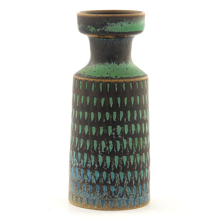 Stig Lindberg (1962) Unique Turquoise/Brown Vase 7 cm