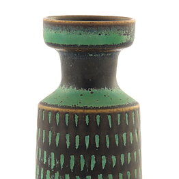 Stig Lindberg (1962) Unique Turquoise/Brown Vase 7 cm