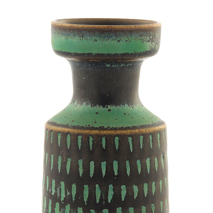 Stig Lindberg (1962) Unique Turquoise/Brown Vase 7 cm