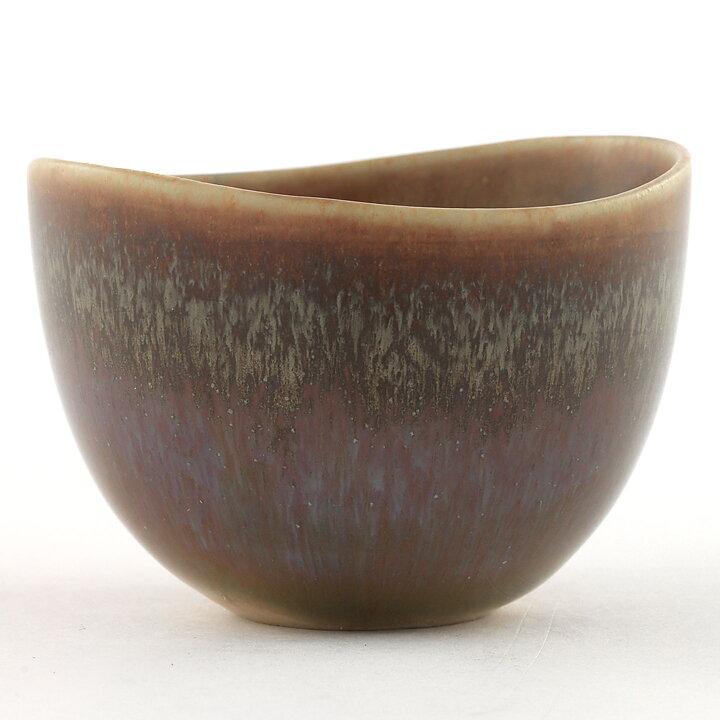 Stig Lindberg (1961) Unique Brown/Pink Bowl 5 cm