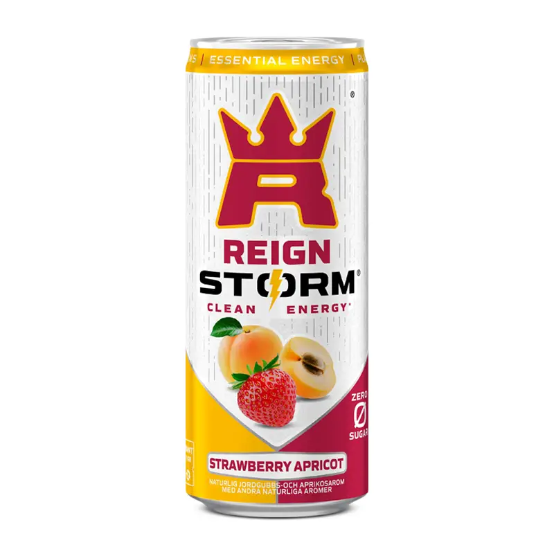 Reign Storm Energy Strawberry Apricot 35,5 cl – Sockerfri energidryck