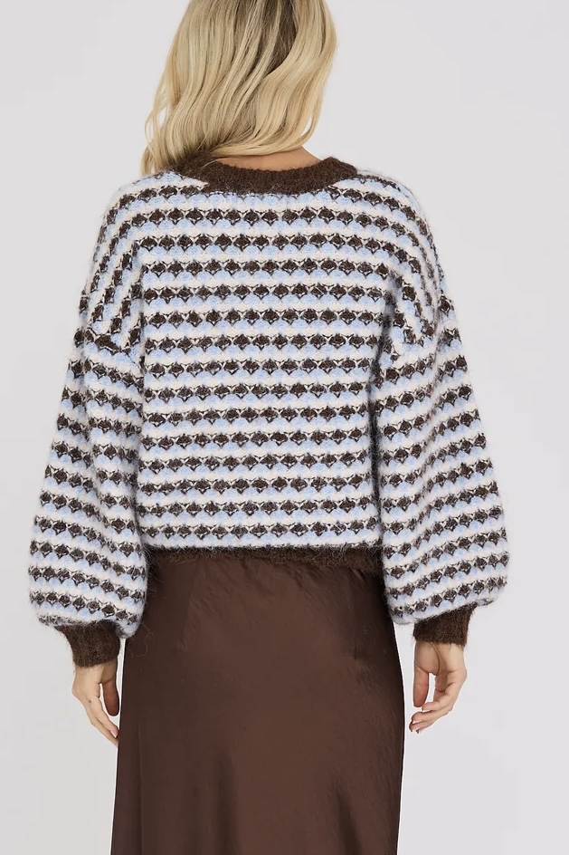 A-View - Sassi Knit Pullover Brown / Light blue - 2