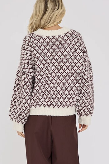 A-View - Tessi Knit Pullover Off White/Bordeaux