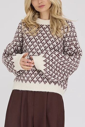 A-View - Tessi Knit Pullover Off White/Bordeaux
