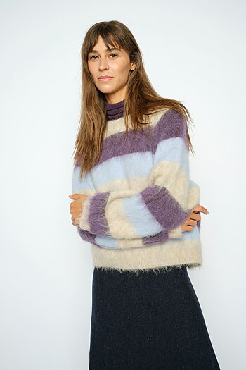 Mos Mosh - MMSuvi Stripe Knit Sweet Grape
