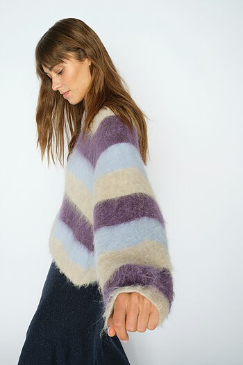 Mos Mosh - MMSuvi Stripe Knit Sweet Grape