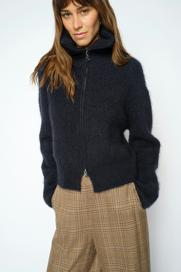 Mos Mosh - MMHulda Knit Zip Cardigan Salute Navy