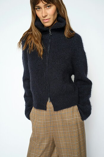 Mos Mosh - MMHulda Knit Zip Cardigan Salute Navy