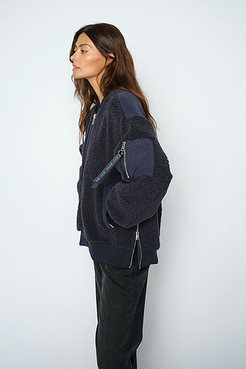 Mos Mosh - MMEmeline Teddy Jacket Salute Navy