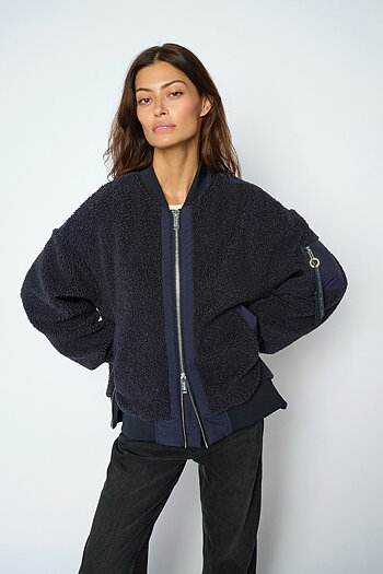 Mos Mosh - MMEmeline Teddy Jacket Salute Navy