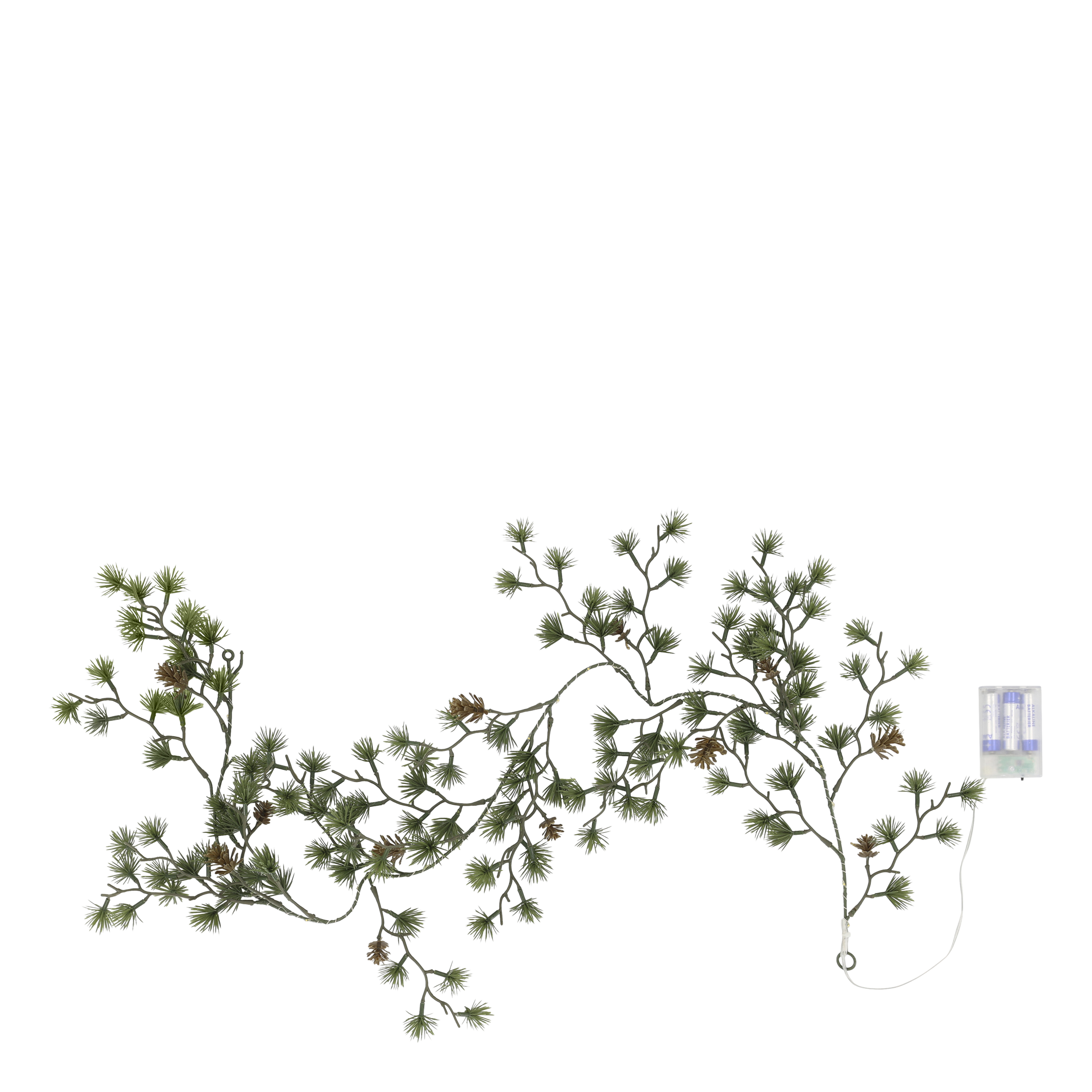 Girlang Gran med kottar & belysning Led - 150 cm - 2