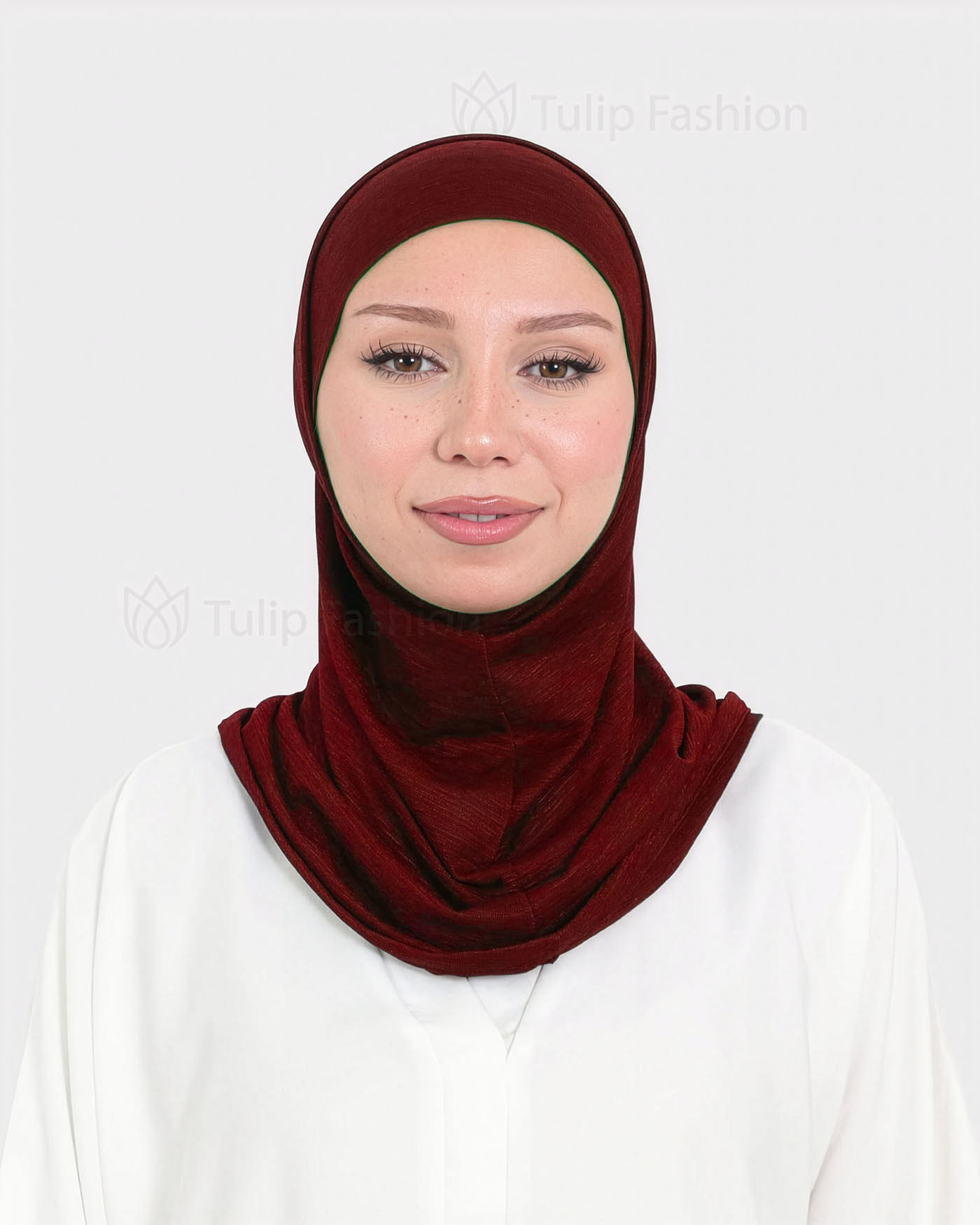 Hijab - Al Amira Lycra Metallic - Maroon - 2