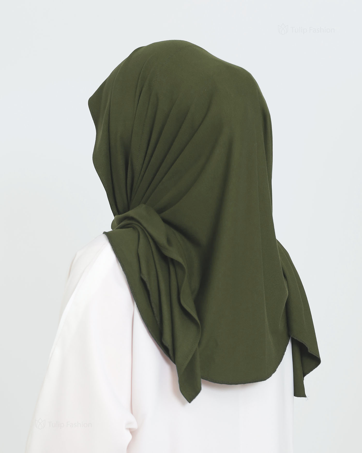 Hijab - Instant Jersey with Ninja Underscarf - Olive Green - 2