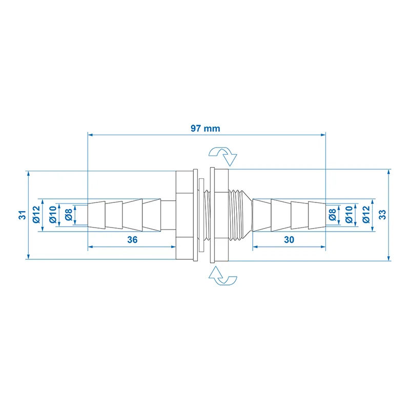Tankgenomföring Rak - 4