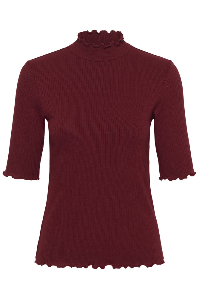 Cream Ribba Turtleneck Tshirt Cabernet - 3