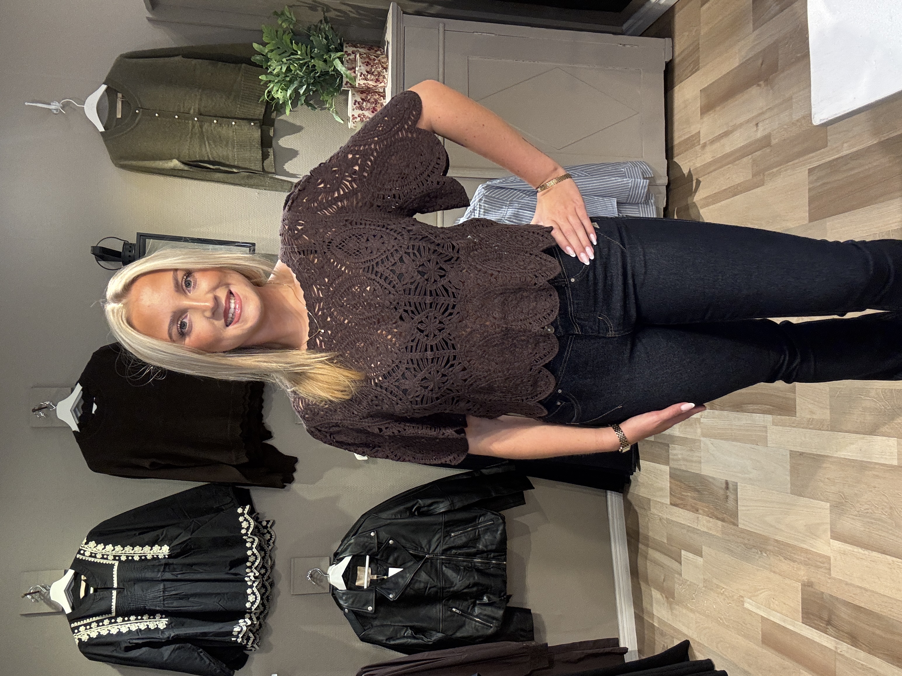 Cream Mindie Crochet Blouse