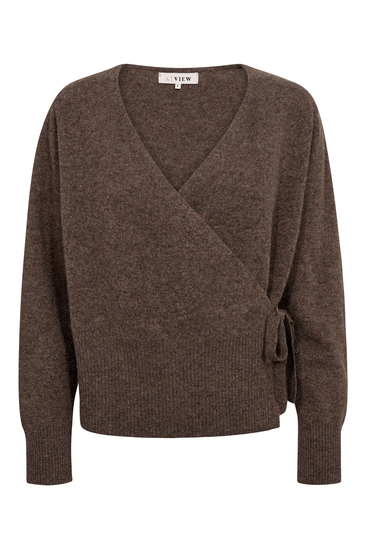 A-View - Merino Wrap Cardigan Brown - 4