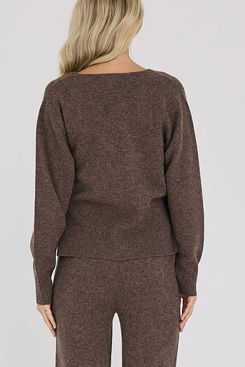 A-View - Merino Wrap Cardigan Brown