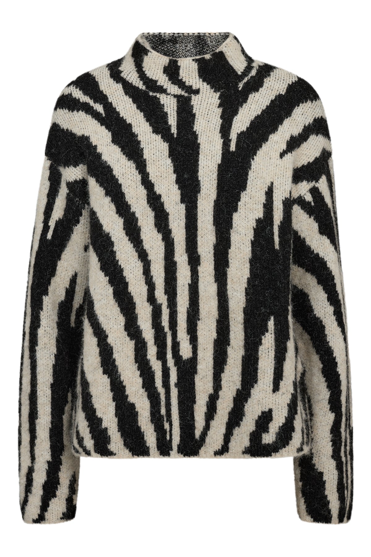 A-View - Zebra Knit Pullover Black / Offwhite - 4