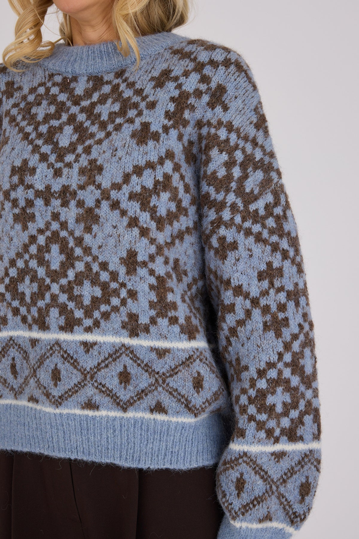 A-View - Luxana Knit Pullover Brown/Blue - 4