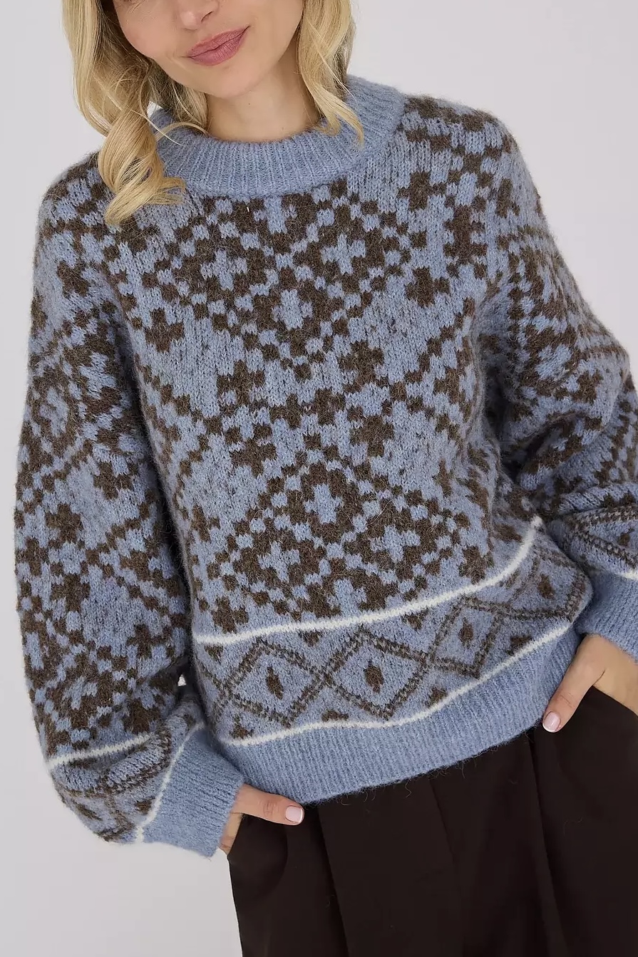 A-View - Luxana Knit Pullover Brown/Blue - 3