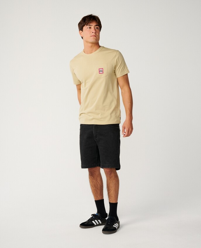 Rip Curl t-shirt Streamline Pocket Badge khaki sand - 4