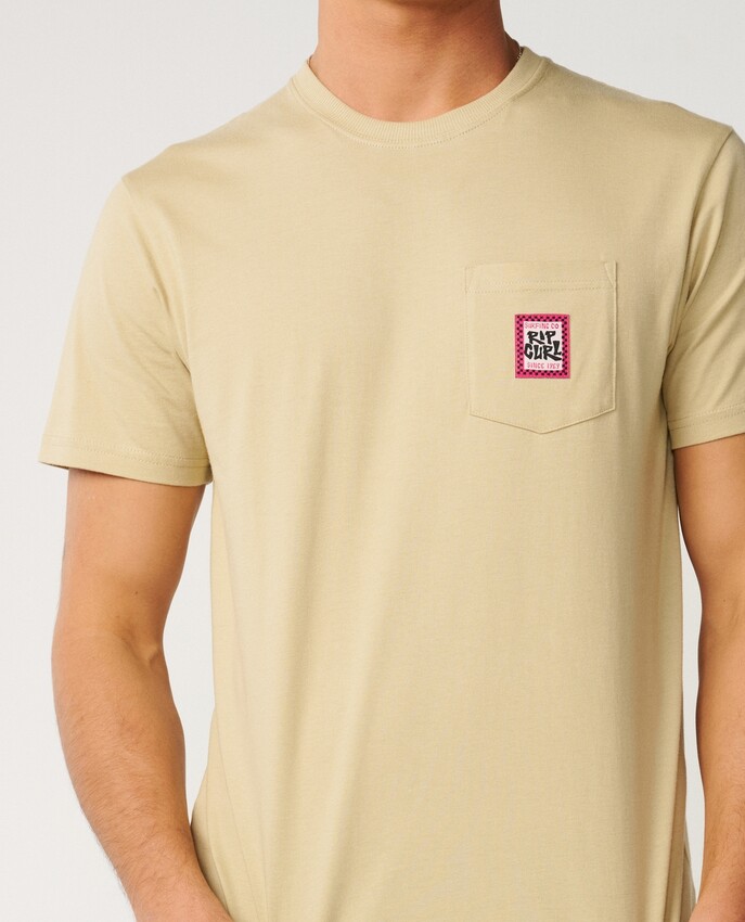 Rip Curl t-shirt Streamline Pocket Badge khaki sand - 5