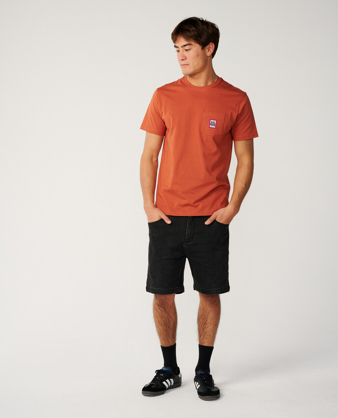 Rip Curl t-shirt Streamline Pocket Badge baked clay - 6